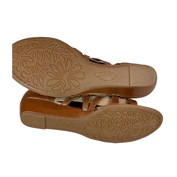 b.o.c. Women’s Sz 8 Tan Brown Gladiator Sandals Mimi Strappy Wedge Zip Up Z43541 - Picture 11 of 16